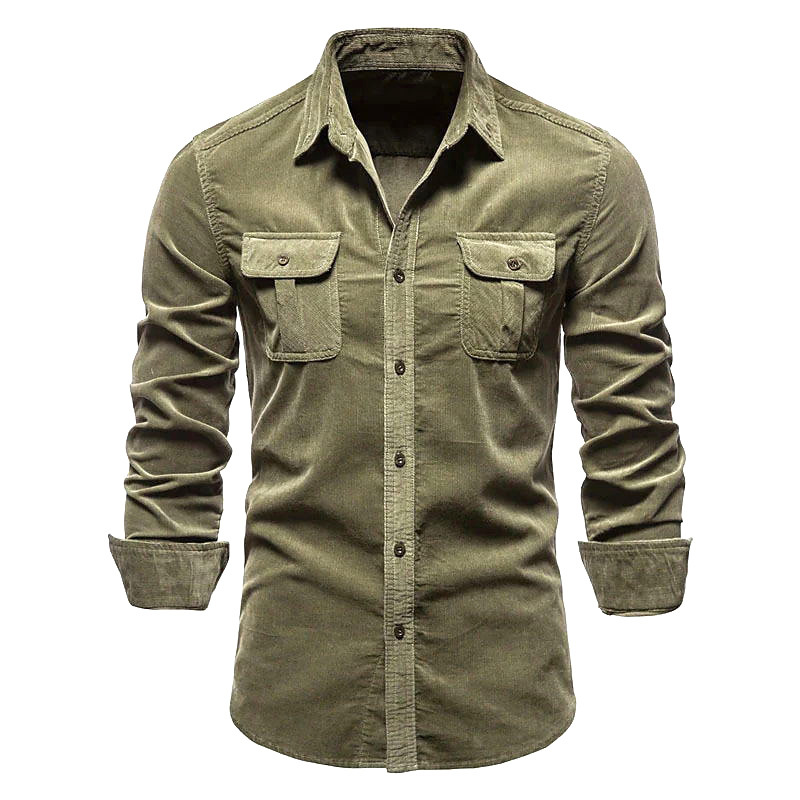 Corduroy Button Up Shirt Men - Men's New Corduroy Shirt Cotton Business