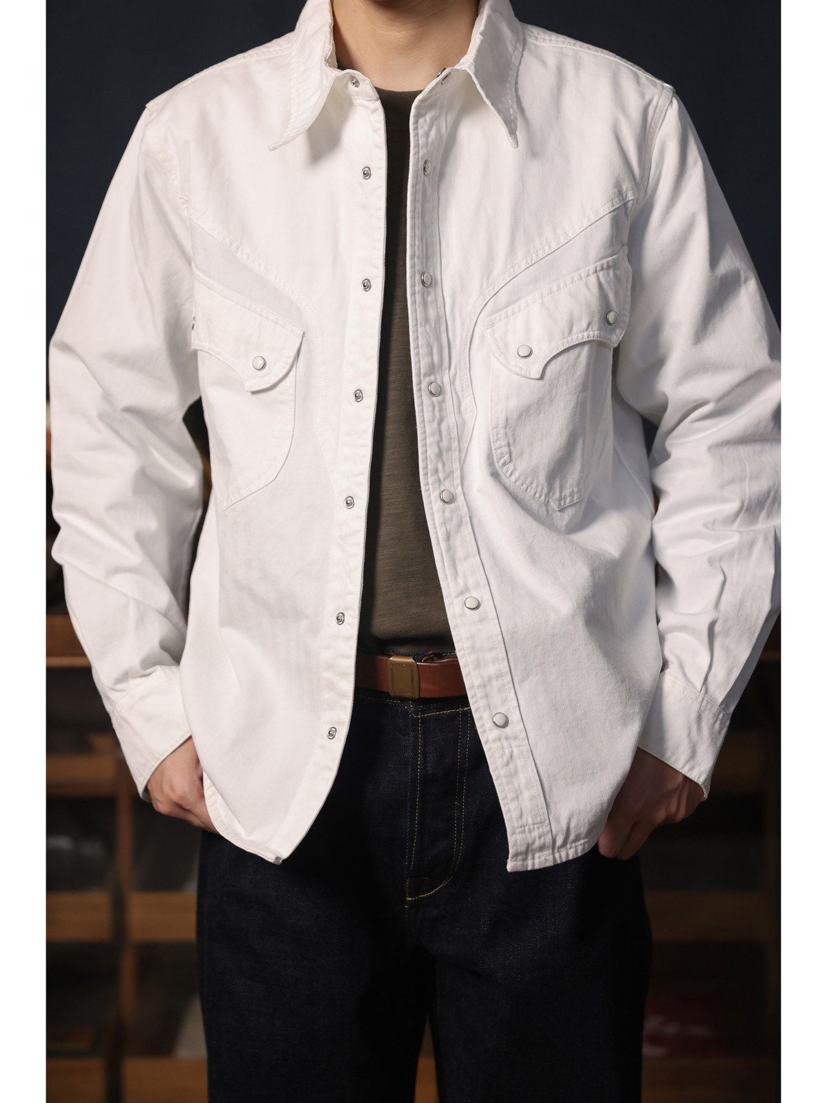 Cowboy Western Snap Shirt Simp - огляд і ціна Mens Western Denim Pearl Snap Shirt